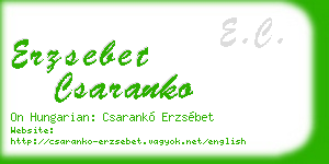 erzsebet csaranko business card