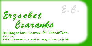 erzsebet csaranko business card